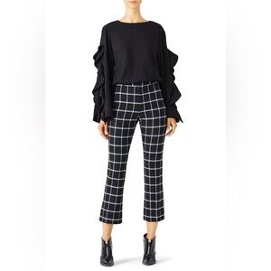 Derek Lam 10 Crosby Windowpane Plaid Trouser Pants Soft Stretch Size 4